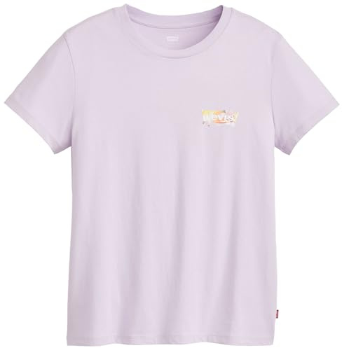 Levi's Women's The Perfect Tee- Chest Graphic Logo T-Shirt, Soft Hibiscus Bw Fil, S