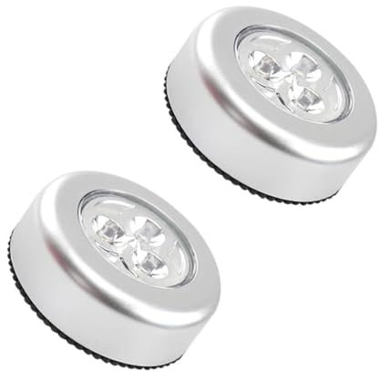 LNJBABAO 2 Pieces Touch Light LED Battery Lights Indoor Stick-on Push Light for Closets Cabinets Counters Utility Rooms Cordless BF-0615