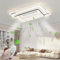 LYSDjia Ventilador de techo cuadrado grande sin aspas con luces y control remoto modernos de montaje empotrado con ventilador de 6 velocidades y luces regulables ventilador de conversión de frecuencia