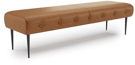 CAVADORE Sitzbank Amba, Trendige Polsterbank 3-sitzig für Küche, Esszimmer oder Wohnküche / Küchenbank passend zum 3-Sitzer Amba / 159 x 52 x 54 / Hochwertiges Mikrofaser: Rot-Braun