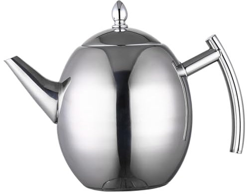 Théière avec infuseurs en acier inoxydable tèvre 51 oz pour théières en métal pour théières pour thé en vrac avec une carafe à café courte pour les restaurants, salles de conférence, salon