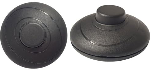 Lot de 2 interrupteurs à pied noirs 220-250 V pour lampes ou appareils