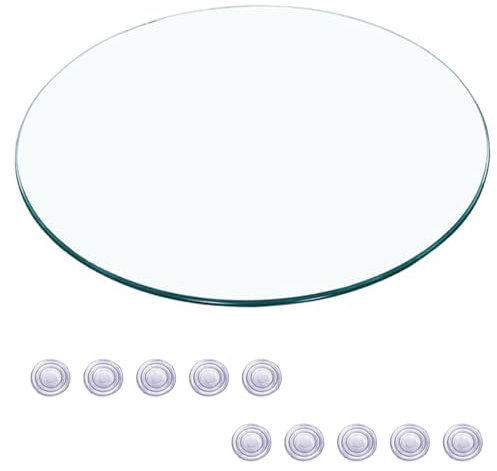 BVDHASDBT Transparente Tischplatte aus gehärtetem Glas, 50–60–78 cm, Glasplatte, für runde Tisch-Ersatztischplatte (80 cm)