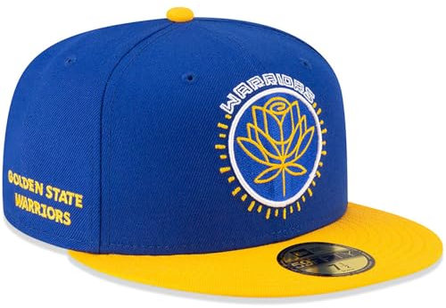 New Era GSW Golden State Warriors 59FIFTY 2Tone City Edition Fitted Cap Mütze, Blaugold, 60 EU