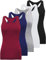 BQTQ 5 Pezzi Canotta Donna Tank Top Canotta Senza Maniche Canotta Sportiva da Donna Racerback Senza Maniche Top per Yoga Palestra Pilate, Nero, Bianco, Grigio, Rosso Scuro, Marina，XL
