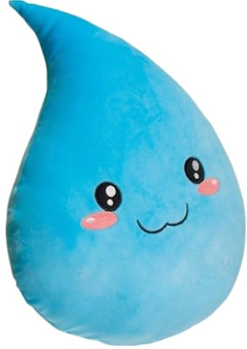 KUKUShining Süßes Wassertropfen Plüschtier, Weiches Cartoon Kissen Kuscheltier for Nachttisch Sofa Heimdekoration Geschenk Jungen Mädchen Kinder Weihnachten Ostern Geburtstag(Smiley,25cm/9.8in)