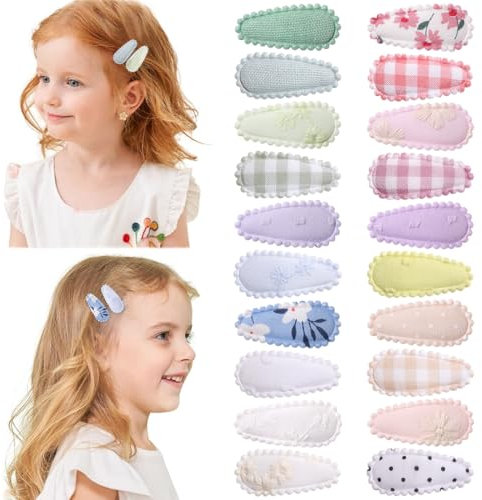 20 Pezzi Fermagli per Capelli Snap Toddler, Mollette Capelli Neonata Piccolo Fermagli, Motivo Floreale, Avvolti, Graziosi Accessori per Bambini e Bambine
