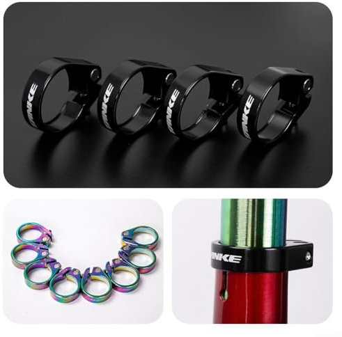 Collier de serrage Tanke en alliage d'aluminium pour différents types de vélos, convient aux tailles standard de 31, 8/34, 9 mm (noir 34,9)