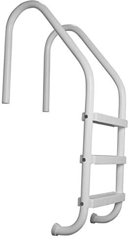 Rust Proof Saftron P-324-L3 Residential Inground White Three-Step Swimming Pool Ladder. 53 Tall x 24 Wide. (Includes Matching Escutcheons & Shipping)