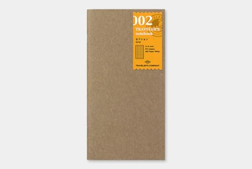 Midori Nachfüllpack für Reise-Notizbuch, kariert (refill 002)
