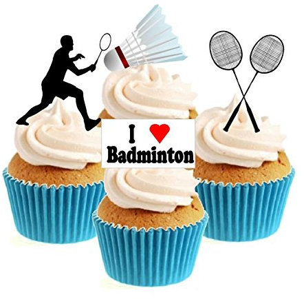 Sprinkles & Toppers Ltd Badminton Collection Edible Stand Up Wafer Paper Cake Toppers (12 Pack)