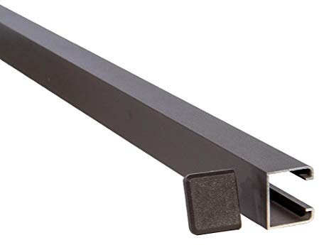 Aluminium U-Montageprofil Pfosten in anthrazit, 192cm hoch für Zaunfelder Zaunelemente aus WPC oder Alu