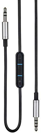 AGS Retail Ltd Compatible Headphone Cable Replacement for Skullcandy Audio Technica, Marshall - Black, 1.2 m, AUX Headphone Cable with In-Built Mic and Remote, Audio Aux Cable | Audio and Video Accessories
