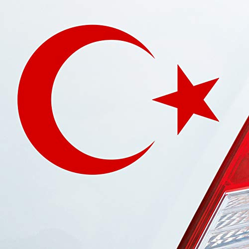 Hellweg Druckerei Islam Türkei Turkey türkiye Flag Moon Halbmond Auto Aufkleber Sticker Heckscheibenaufkleber