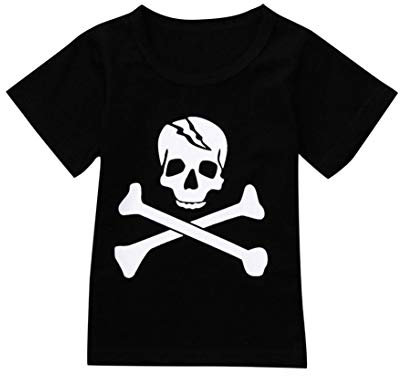Lazzboy Halloween Neugeborenes baby Mädchen Jungen Kostüm Schädel Print Shirt Tops Body Strampler Outfits Set Kleidung(Shirt,3T(105~110cm))