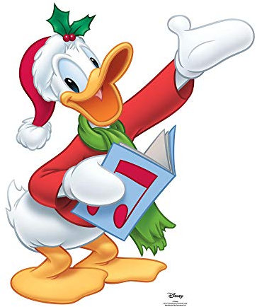 STAR CUTOUTS Fun Cardboard 1 Dimensional Life Size Disney Donald Duck (Christmas Quacker) 82 x 73 cm Perfekte Weihnachtsdekoration für Festliche Displays, Grotten und Schaufenster, Pappe, Star Mini