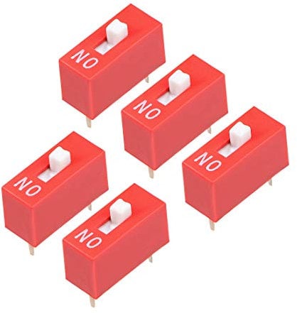 sourcing map 5 Pcs Pink DIP Switch 1Positions for Circuit Breadboards PCB