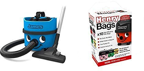 Henry 909392 James, JVP 180-11 Sky Blue 620 W + Henry NVM-1CH/907075 HepaFlo Vacuum Bags