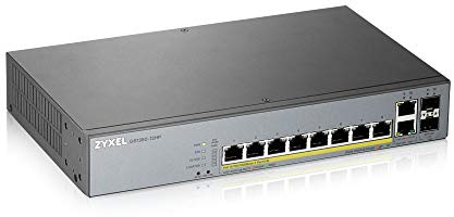 Zyxel Switch Ethernet 8 Porte | Smart Managed | PoE+ | GS1350-12HP | 8x Porte PoE+ con Budget di 130W + 2x Gigabit + 2x SFP, NebulaFlex Pro, Modalità Sorveglianza, Lunga Portata