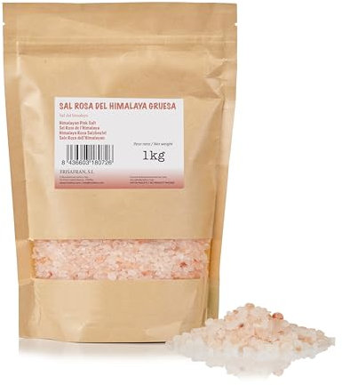 FRISAFRAN | Sel Rose De l'Himalaya Gros 1kg | sel grain | 100% naturel et non raffiné | Haute teneur en minéraux | Origine Pakistan | GRAND | sel himalaya | Rose | sel himalaya rose | Pas D'additifs