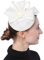 Coolwife Damen Fascinator Hut Sinamay Pillbox Blume Feder Tee Party Derby Hochzeit Kopfbedeckung - Beige - Einheitsgröße