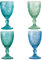 Artland Marine Goblets Set of 4, Glass, Multi-Coloured, 250ml Capacity, Goblet Glass