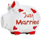 Premium Weddings Sparschwein Just Married ca. 12,5 x 9 cm handgefertigt aus Keramik - Sparbüchse Spardose süßes Sparschwein