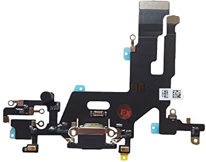 Smartex® Ladebuchse mit Flex Kabel kompatibel mit iPhone 11 Schwarz - Dock Connector