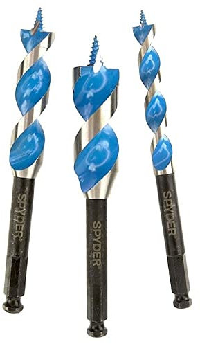 Spyder Stinger 3-Piece Assorted Woodboring Auger Drill Bit Set(1/2, 3/4, 1-in)