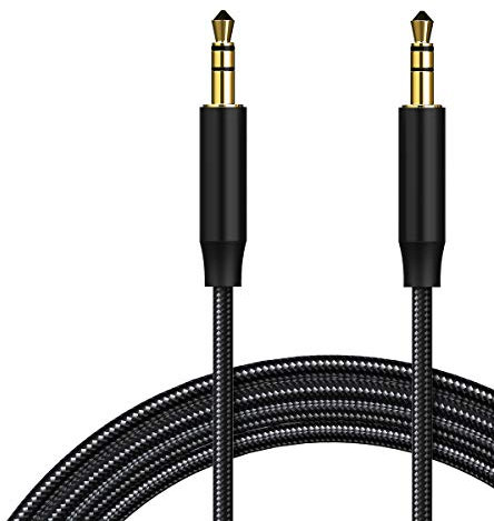 Eono Aux Kabel 3,5mm Audio Kabel, 3.5 mm Klinkenkabel mit Nylon kompatibel mit Kopfhörer, iPod iPad, Echo Dot, Laptop, Heim/KFZ Stereoanlagen, MP3, Schwarz