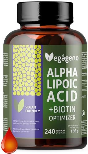 Alpha Liponsäure + Biotin – 240 Kapseln – Hochdosiert, 100 % Vegan, Glutenfrei, Ohne Gentechnik – Für Haut, Haare & Nägel – 4-Monats-Vorrat