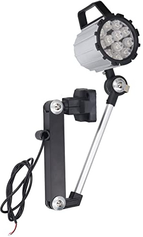 Luce da lavoro a LED, IP65 Lampada da lavoro multiuso regolabile pieghevole a prova d'acqua, lampada da tavolo da lavoro a braccio lungo 12W 24V per illuminazione industriale di fresatrici per tornio