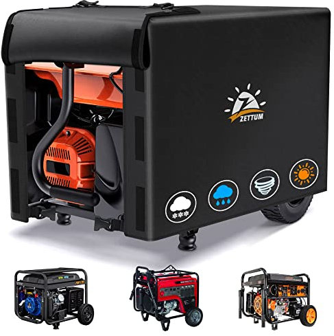 Zettum Generator Cover 32 Inch - 600D Outdoor Generator Covers Heavy Duty Waterproof, Small Outside Equipment Cover for DuroMax, Westinghouse, Champion, Predator, Honda Portable Generator 5000-10000W