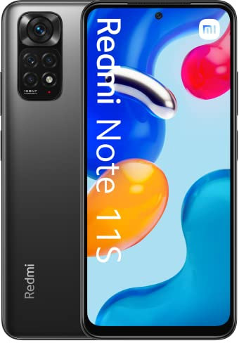 Xiaomi - Redmi Note 11s, Smartphone 6 GB +128 GB, display AMOLED 90 Hz, 108 MP, quadrupla fotocamera, ricarica rapida 33 W, 5.000 mAh, Graphite Gray.