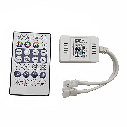 Vrabocry WS2812B WS2811 WS2812 ECO 1903 usw. LED-Streifen Wifi-Musik-LED-Controller mit zwei Signalausgangsports iOS/Android App-Unterstützung Alexa/Google Home/IFTTT
