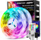 IKERY Led Strip 30M 24V 5050 RGB 16 Mio. Farben Led Streifen Farbwechsel dimmbar Sync mit Musik mit steuerbar per App, mit IR-Fernbedienung, Led Leiste selbstklebend für Schlafzimmer (2 * 15M)