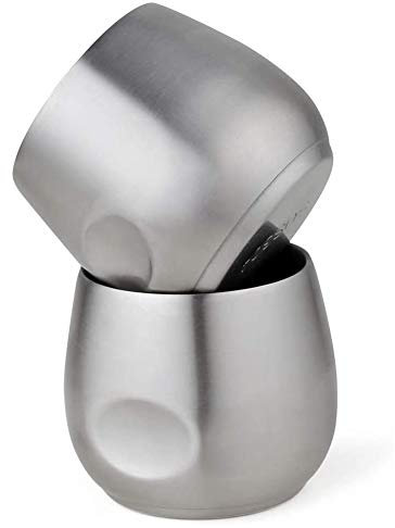 Feriany Tazas de café expreso inoxidable de 2 piezas, 150 ml, doble pared aislada, taza irrompible pequeña para pícnic, fiestas al aire libre