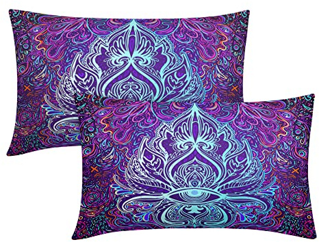 Lendenkissenbezüge, Meditationsmandalandala, 30,5 x 50,8 cm, Bohemian-Stil, rechteckig, Boho, Überwurfkissen, 2er-Set, Heimdekoration für Wohnzimmer, Schlafzimmer, Couch, Bett, Sofa, Outdoor