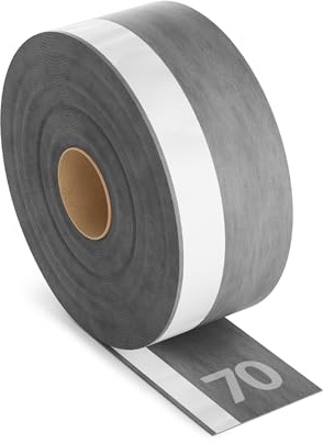 Isolbau Fensterband Schwarz 70 mm x 20 m Fensteranschlussband Fenster-Dichtband Aussen Luftdicht Schlagregendicht Diffusionsoffenes Anschlussband für Fenster & Tür Kompriband MPA geprüft