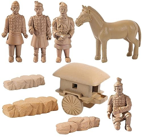 TOYANDONA 1 Satz Terrakotta-kriegerstatuen Terrakotta-kriegerpferde Figur Aus Der Qin-dynastie Feengartenfiguren Kriegerfigur Chinesische Kriegerskulptur Ornamente Reisen PVC Drinnen