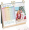 ZEEYUAN 10,2 x 15,2 cm Desktop-Fotoalbum und Tischkalender 2025, kleiner Tischkalender Januar 2025 - Juni 2026 mit Notizblöcken, 4 x 6 Flip-Fotoalbum zum Aufstellen, 40 Taschen