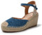 JOMIX Sandalias Mujer Verano con Cuñas Esparto Alpargatas Mujer Cuña Sandalias Mujer Comodas Playa Piscina Mar con Hebilla, Vaquero, 40 EU