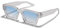 WDZAYXC Vintage Rechteckige Sonnenbrille für Damen Herren Chunky Rectangle Sunglasses Retro Brille UV400 Schutz(Hellblau)