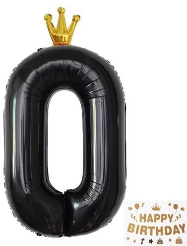 Vthoviwa 40 Zoll Luftballon Geburstag 0 Schwarz, Helium Luftballon 0. Geburtstag Foil Ballon, 0123456789,Folienballon 0 Party Decoration Ballon 0