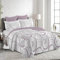 MERCURY TEXTIL- Colcha Bouti Estampada para Verano y Entretiempo 100% Poliéster. Colchas Cubre Cama Fina, Ligera y Suave. Incluye 1 Funda de Cojín (Cama 90-180x260cm,Ondas Lila)