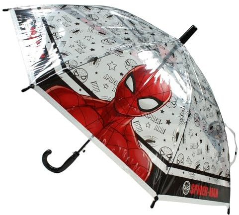 Disney SPIDERMAN, Parapluies, Mixte, Enfants, Adultes, Protection Pluie et Vent, Pliant, Durable, Imperméable, Modèle SP S 52501384-RED-TU