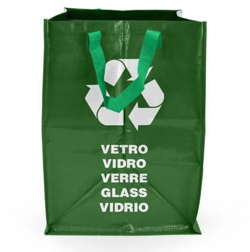 Space Home - Bolsas Reciclaje con Asa - Bolsas Reciclaje Basura Colores - Contenedores de Reciclaje - Bolsas de Basura - Sistema de Reciclaje para Vidrio - Bolsas Reciclaje Basura - Reciclaje Bolsas