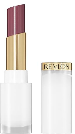 REVLON Super Lustrous Glass Shine Balm Lippenstift, feuchtigkeitsspendend, kristalliner Glanz, mit Hyaluronsäure, Aloe und Rosenquarz, 007 Glazed Mauve, 3 g