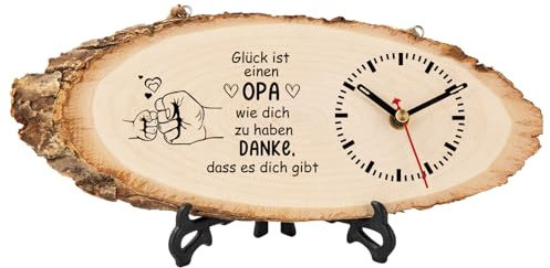 KAAYEE Opa Geschenk, Holzuhr Geschenke für Opa zum Vatertag Geburtstag Valentinstag Weihnachten Ostern, Bester Geburtstagsgeschenk für Opa Männer von Enkel 1