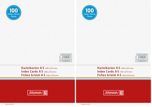 BRUNNEN Karteikarten A5 dotted (Packung mit 2)